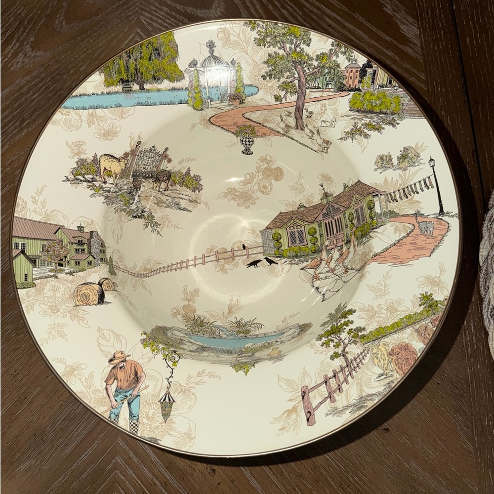 MacKenzie-Childs Aurora large farmhouse enamelware bowlRARE RETIRED NEWvintage